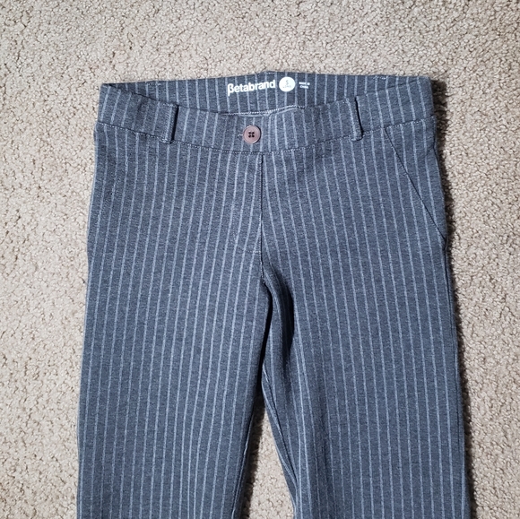 Betabrand Pinstripe Dress Pant Yoga Pant- Straight Leg - Picture 4 of 10